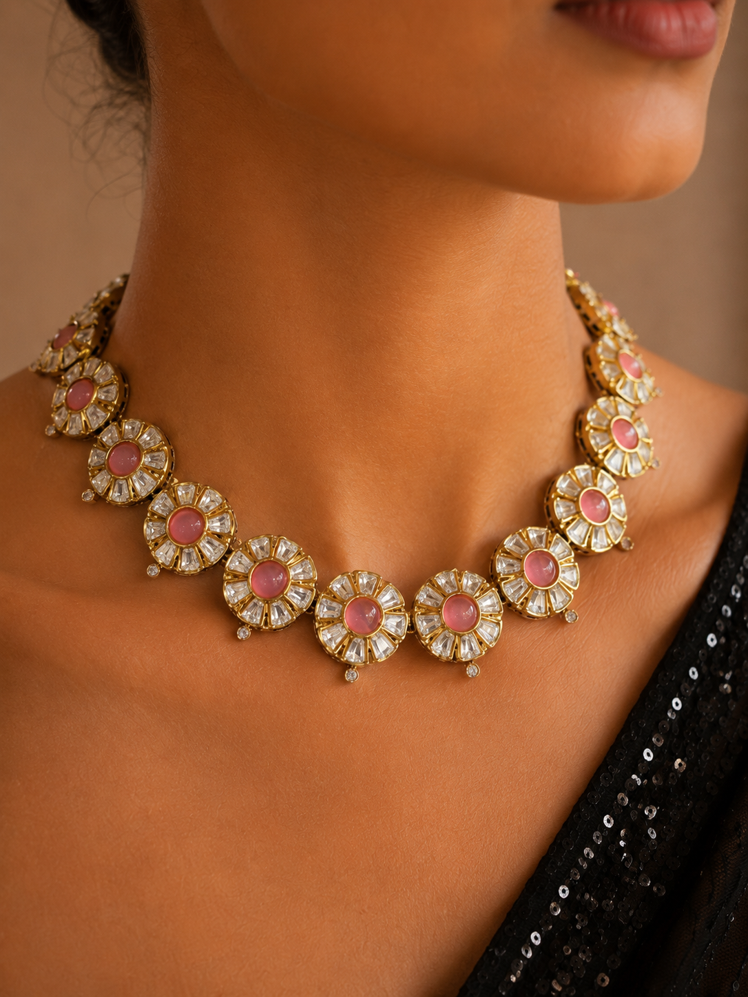 ROSETTE COLLAR NECKLACE