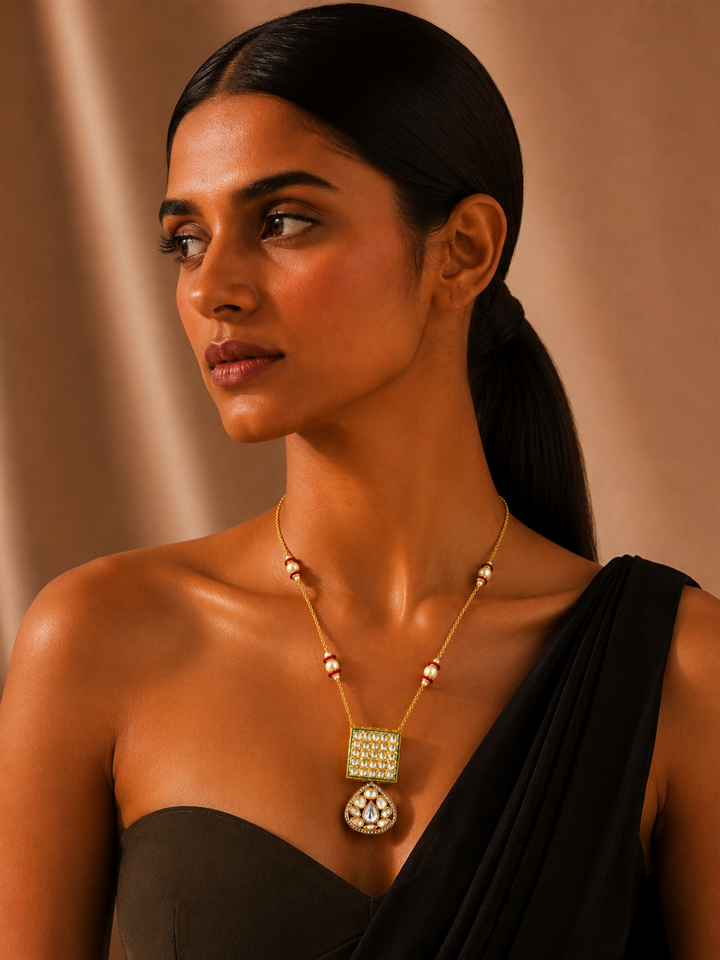GRID PENDANT NECKLACE
