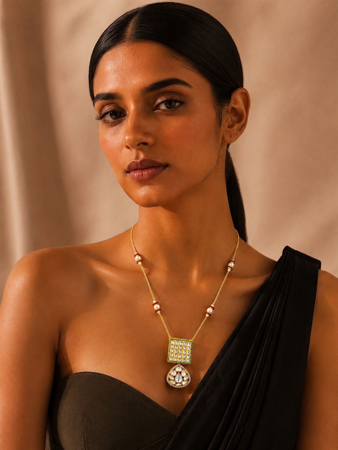 GRID PENDANT NECKLACE