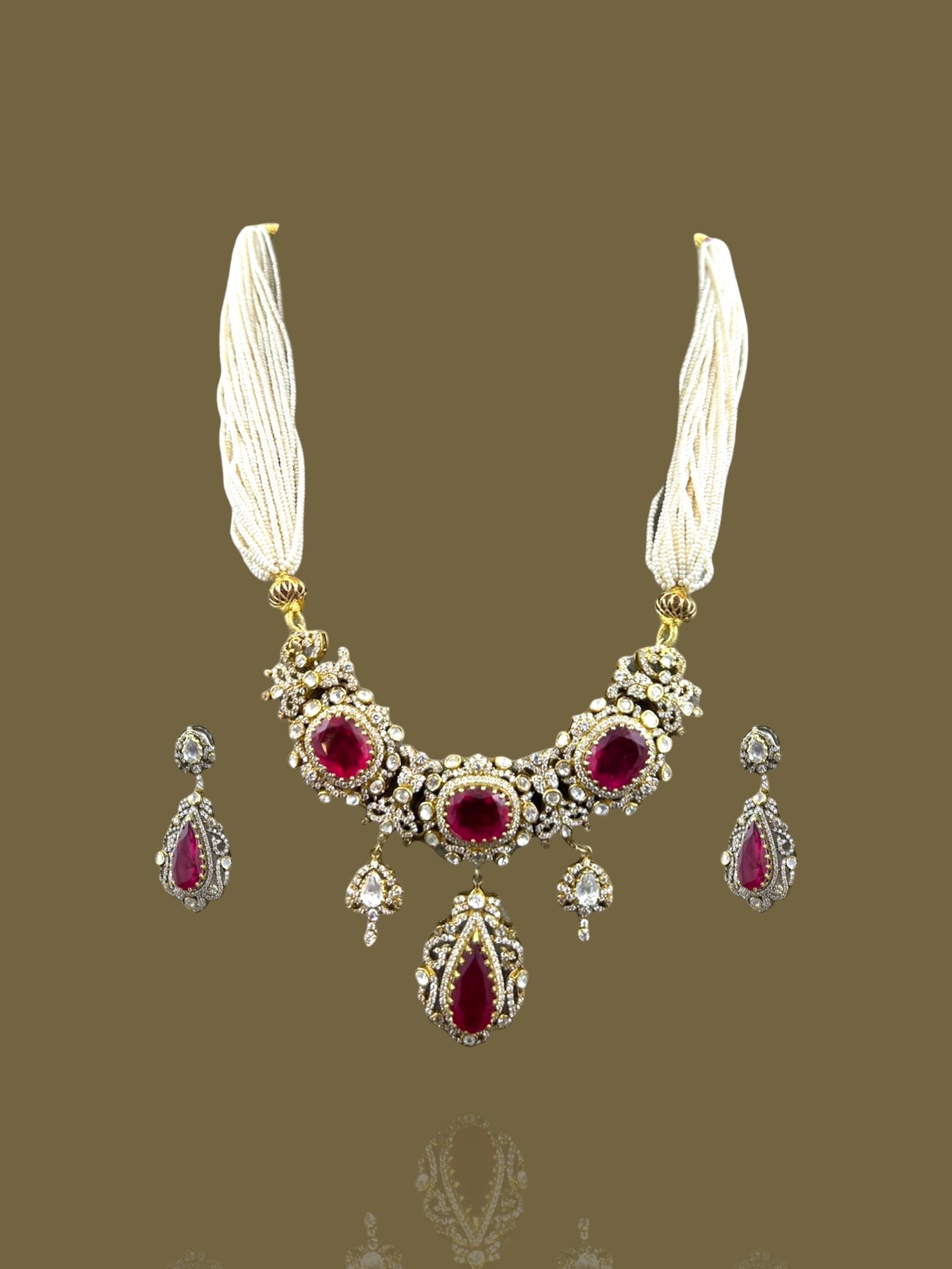 red stone necklace SNK-6 ( Description left)